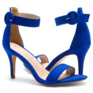 GORGEOUS AMBROSIA BLUE SUEDE SANDALS - SZ 8  (SHOELAND) *Like New*